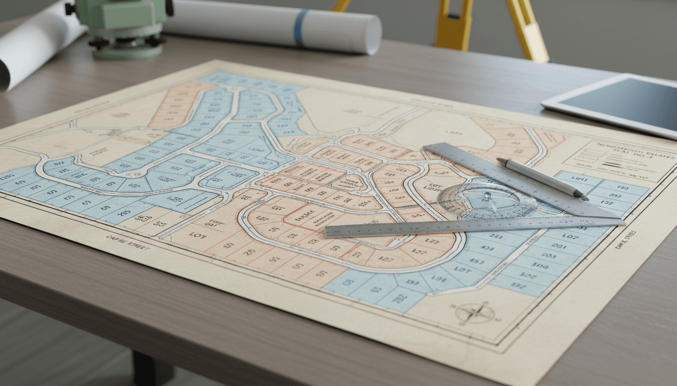 Subdivision plat maps and development site plans